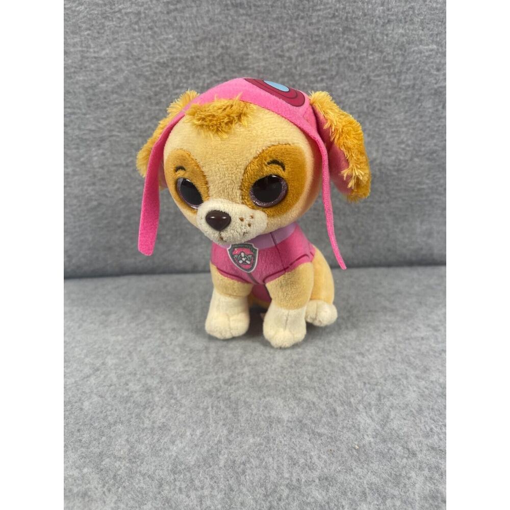 Paw Patrol Skye Puppy Dog‎ Bean Bag Plush Ty 6" Pink Big Eyes